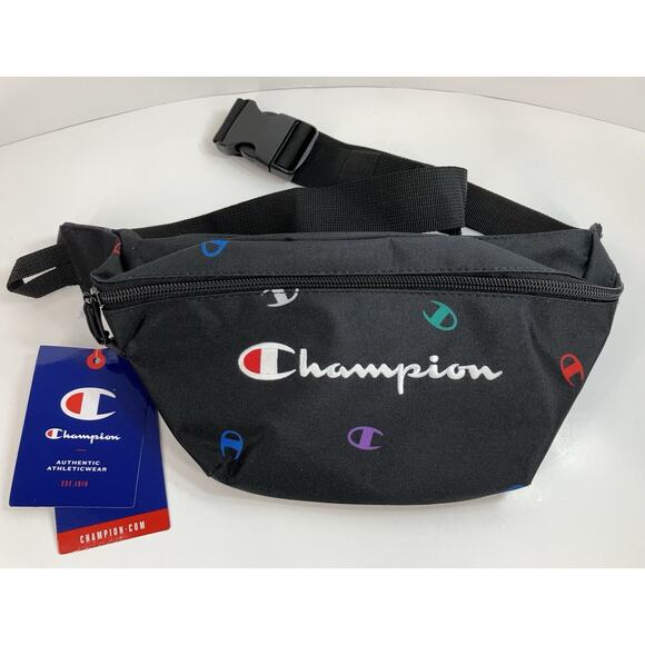 Champion Varsity Logo Waist Pack Black Combo Multicolor Logo 2022 New With Tags - Picture 1 of 9